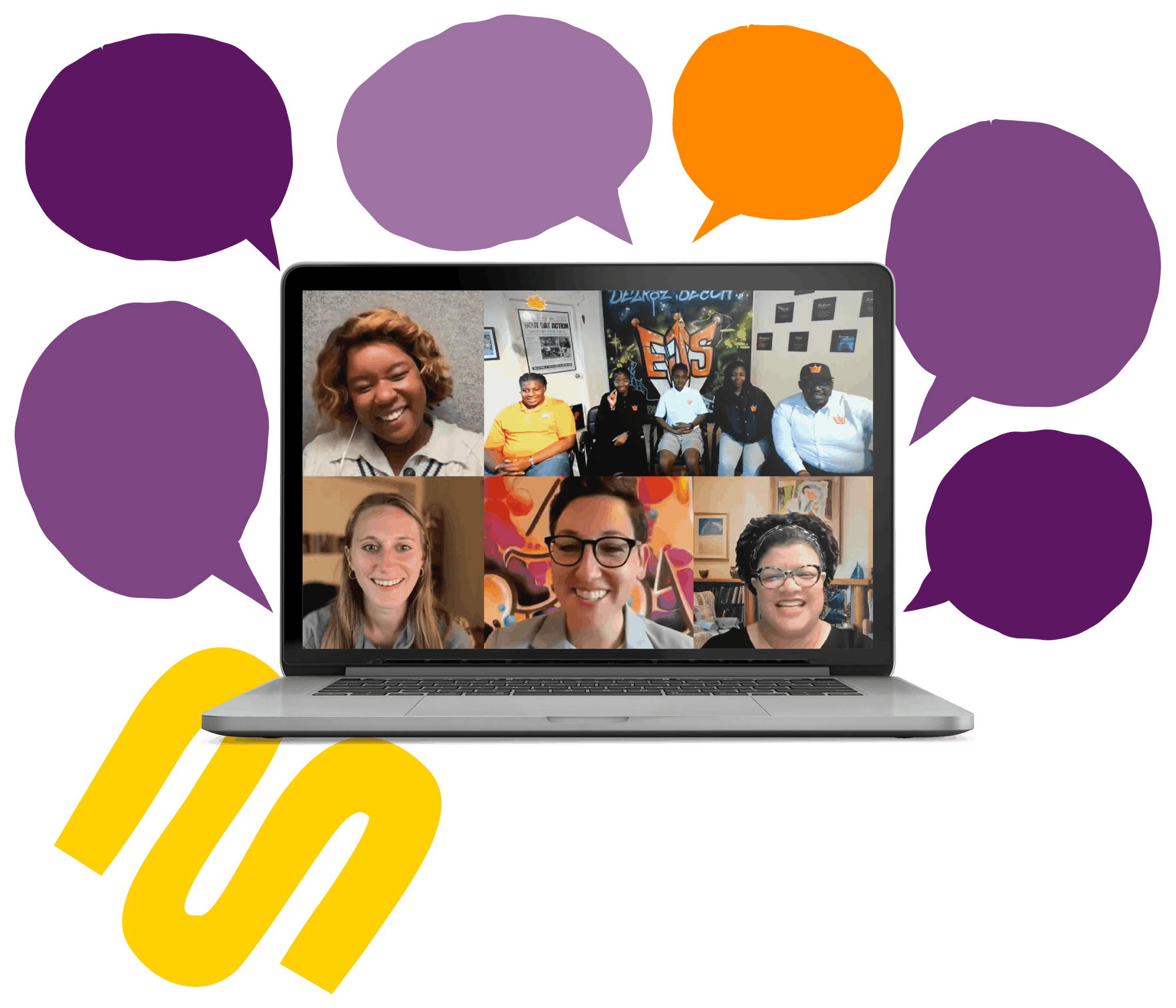 Collage of Mizzen Meets guests including Dani Coke Balfour, Shawna Rosenzweig, Emanuel “Dupree” Jackson, Jr., Joeniseley “Jojo” Mathurin, and inspiring youth leaders Ja’Miya, Myles, and Patrick.