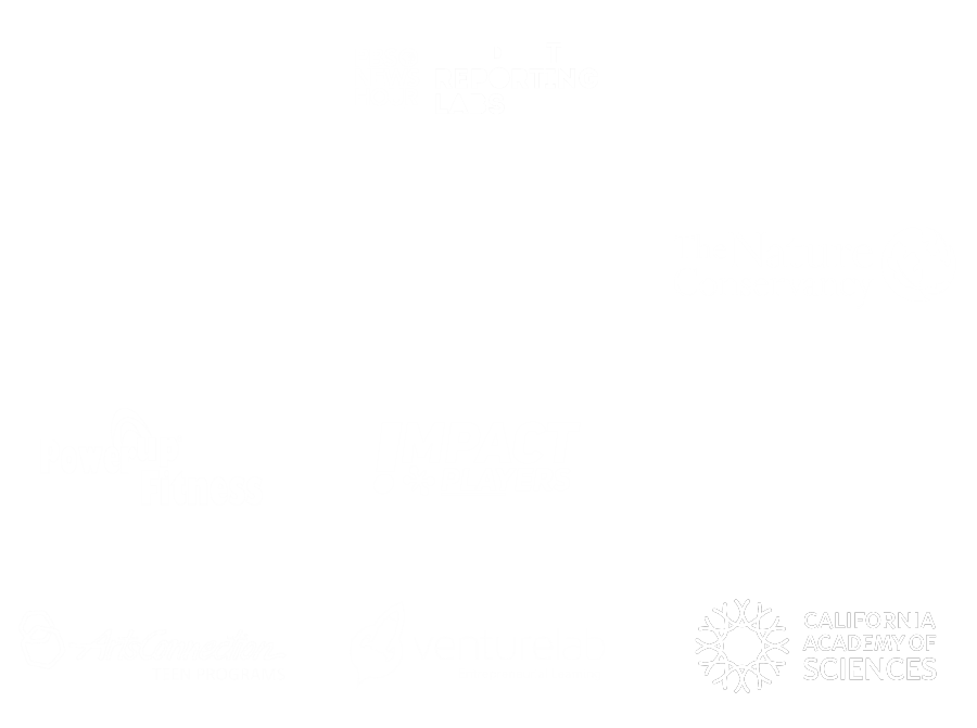 Logos of Mizzen content partners, including Learn Fresh, PBS NewsHour Student Reporting Labs, the National Wildlife Federation, Foundations, Inc., Jazz at Lincoln Center, The Nature Conservancy, PowerUp Fitness, !Mpact Players, Rediscover Center, ArtsConnection, VentureLab, and the California Academy of Sciences.
